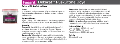 Fasarit Dekoratif Püskürtme Boya