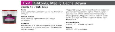 Oxia, Silikonlu, Mat İç Cephe Boyası