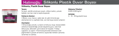 Halimoğlu, Silikonlu Plastik Duvar Boyası