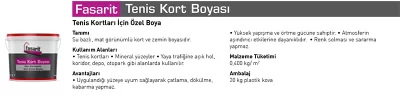 Fasarit Tenis Kort Boyası