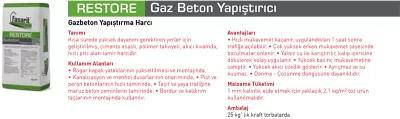 RESTORE Gaz Beton Yapıştırıcı