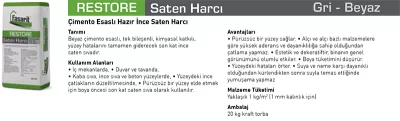 RESTORE Saten Harcı